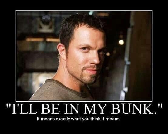 One of the most legendary catchphrases in sci-fi history takes center stage in this Firefly meme, featuring Jayne Cobb’s blunt and suggestive declaration: "I'll be in my bunk."