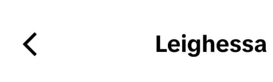 A simple white background featuring the name Leighessa written in a bold black font.