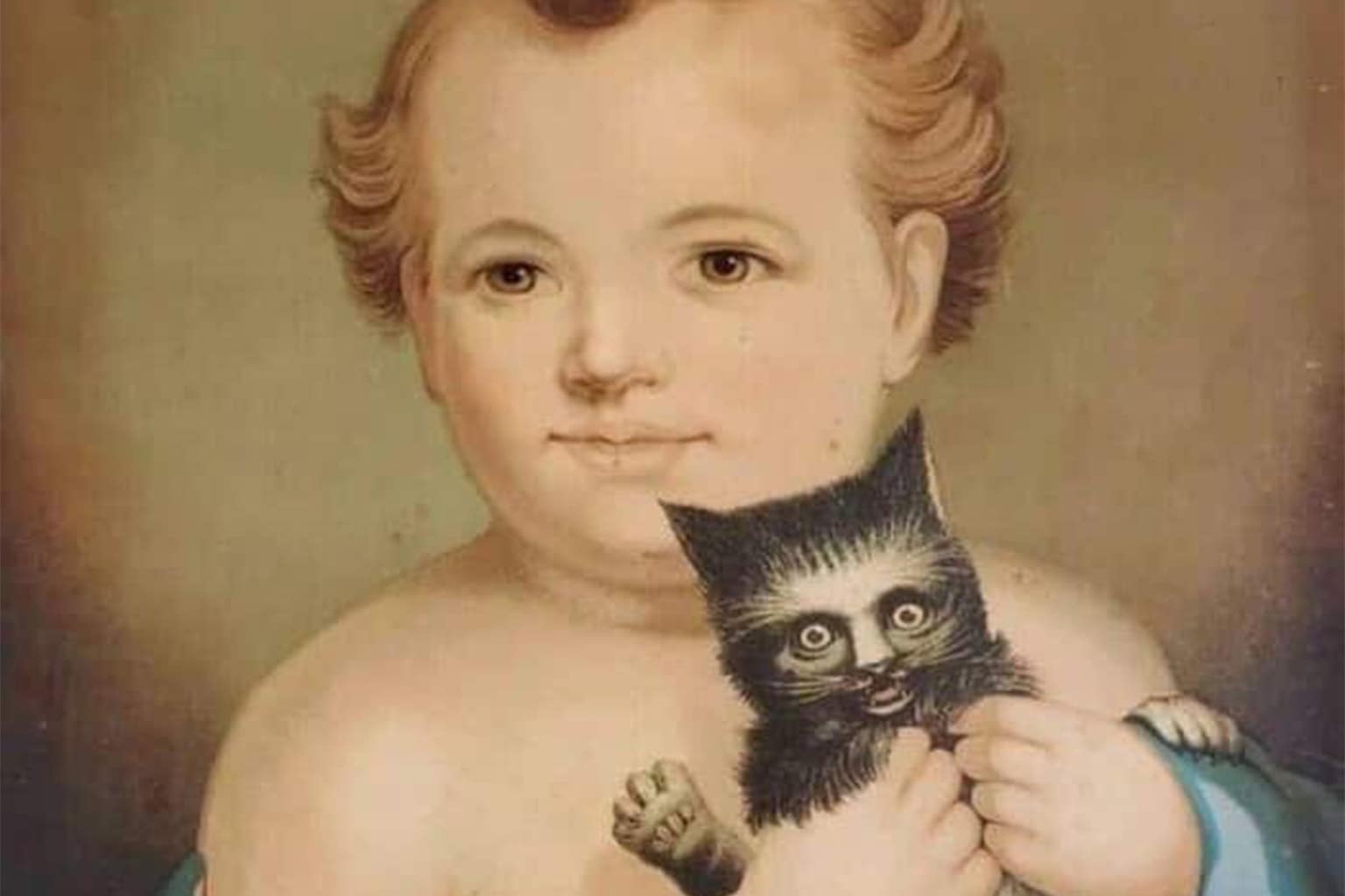 classical art memes compilation: A collage featuring an ancient Mesopotamian statue of Gilgamesh clutching a lion like a delivery pizza, a medieval manuscript cat running with a literal rocket-pot on its back, and a torch-bearing cat waking its owner to complain about a visible "kibble chalice" bottom.