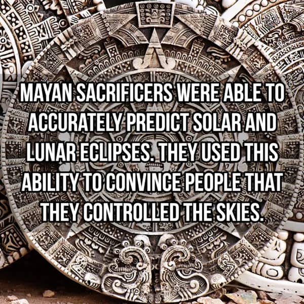Decorative Mayan calendar stone representing their advanced ability to predict solar and lunar eclipse cycles.