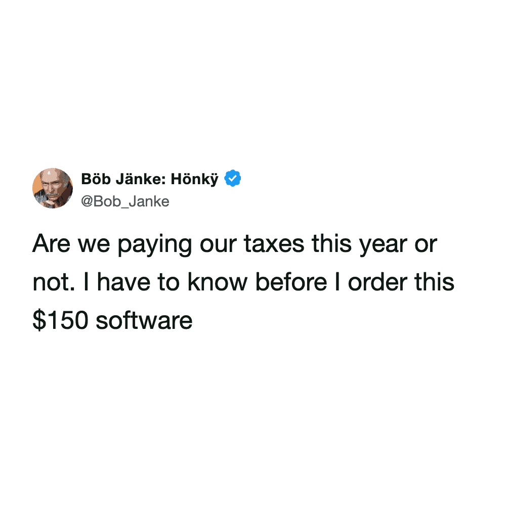 Humorous question about whether society is paying taxes before purchasing expensive new creative software.