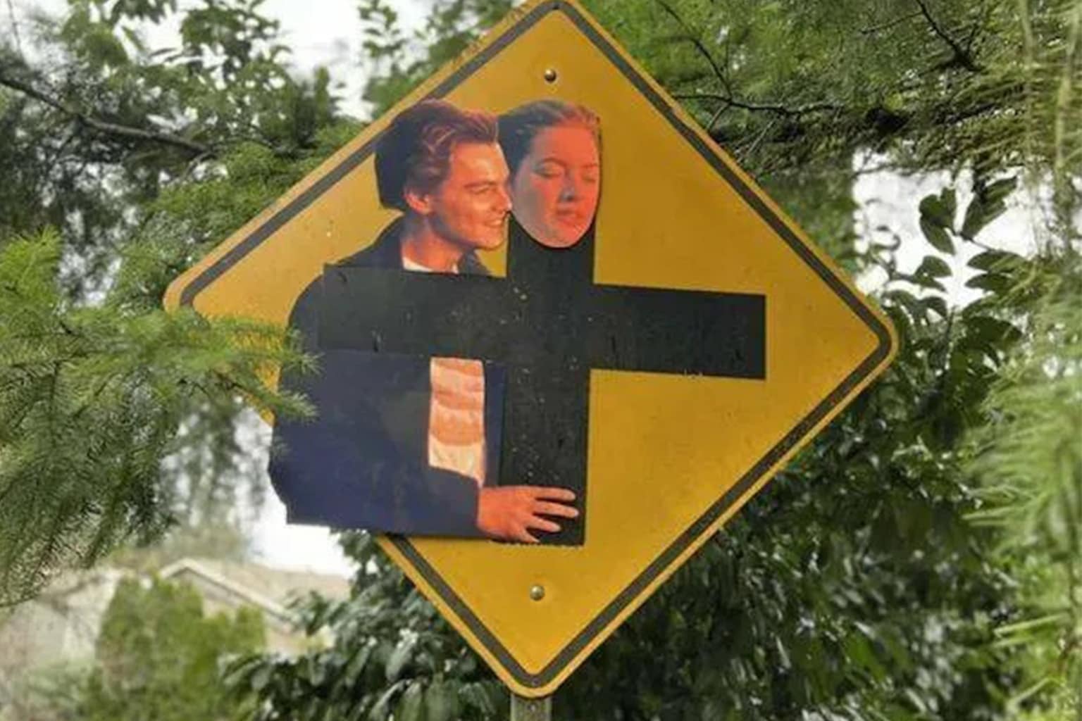 funny memes meme dump: A collage featuring the Titanic couple perfectly aligned on a yellow street sign, a wildly inappropriate Netflix notification telling a user to finish "Raw", and a chaotic birthday cake spelling "HABY BIRTDOY".