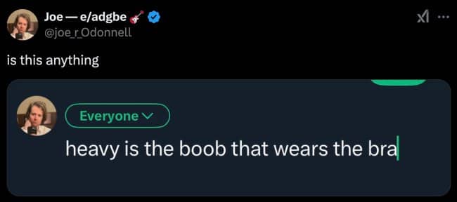 A short, poetic text post about the physical weight and burden of wearing a bra.