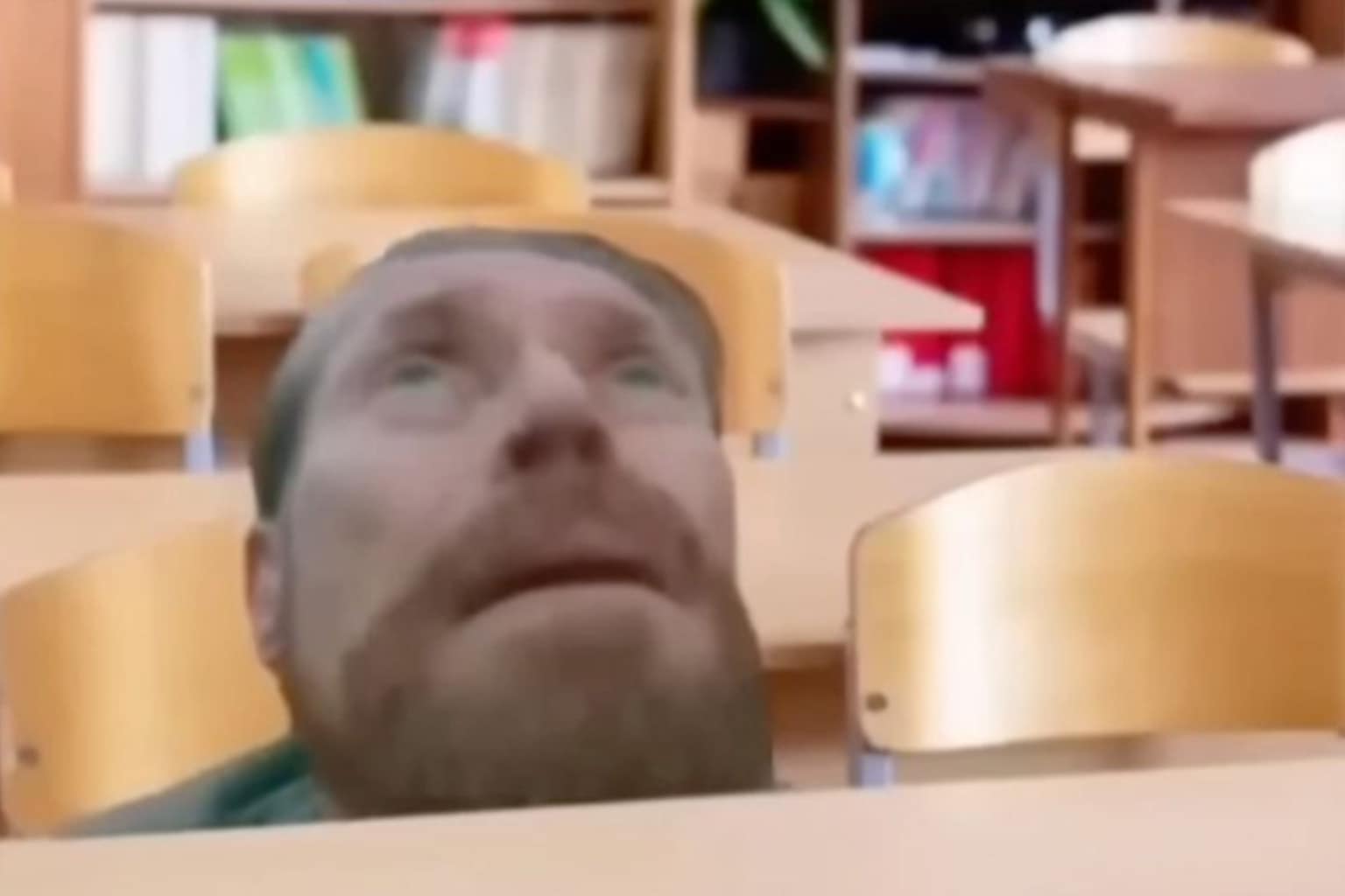 A relatable memes dump with a tiny round bird with "Resting Grumpy Face," a large student attempting to hide from social plans behind a very thin flagpole, and a 16th-century jester reflecting on the trauma of waving back at a stranger.