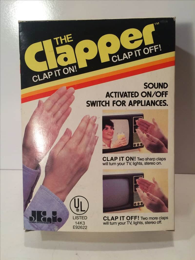 The Clapper vintage retro sound-activated appliance on off switch original packaging